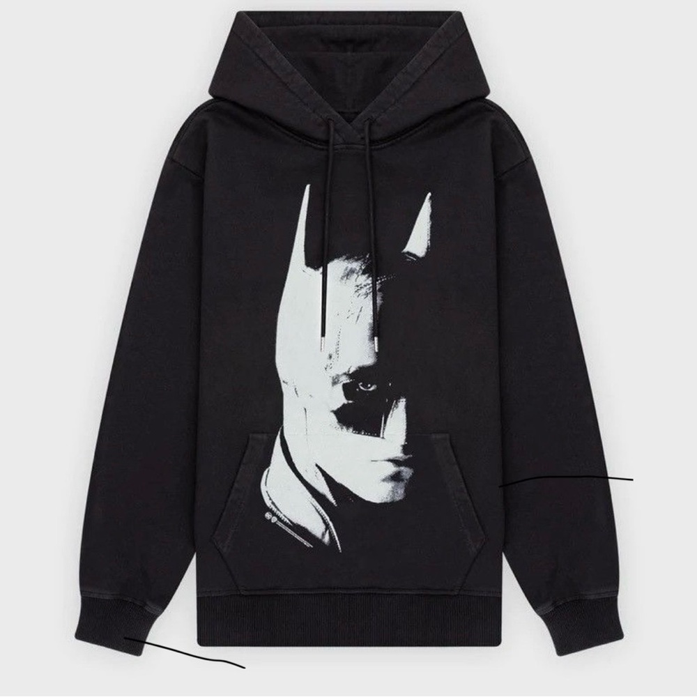 Batman X Midnight Studios Midnight Art DEPT Black Hoodie Oversized Cotton L/XL